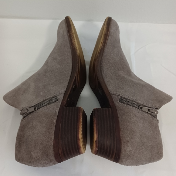 LUCKY BRAND suede ankle boots boots zip-up gray size 7m-(37.1/2) soft leather - Picture 3 of 11